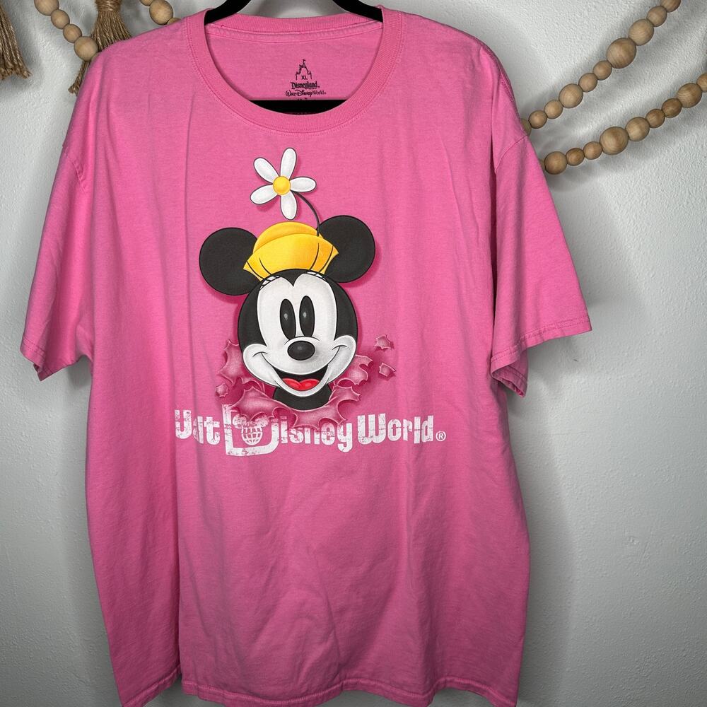 Disney Parks Minnie Mouse Pink Two Sided Graphic T